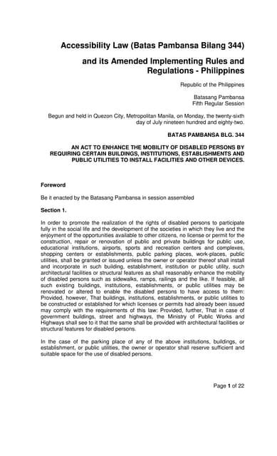 An Act to Enhance the Mobility of Disabled Persons by Requiring .